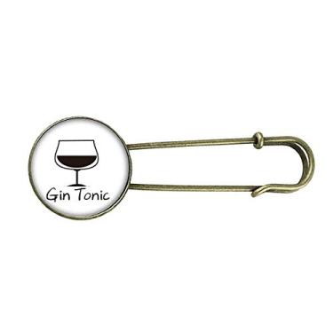 Imagem de Broche de Metal Retrô Contorno de Gin Tonic