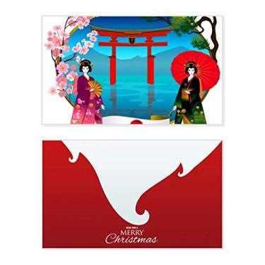 Imagem de Guarda-chuva para menina, da cultura japonesa, feriado, comemorações, cartão de felicitações, mensagem de Natal
