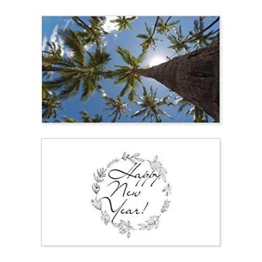 Imagem de Trees Sunshine Blue Sky New Year Festival Cartão de felicitações Bless Message Present