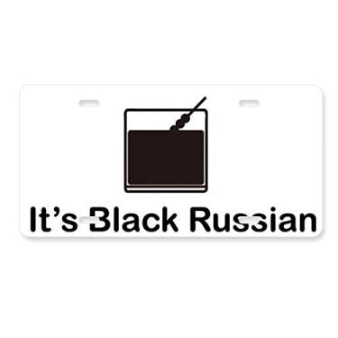 Imagem de DIYthinker Placa de licença russa preta de aço inoxidável para decoração de placa de carro