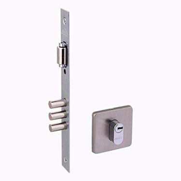 Imagem de Fechadura Ext Super Segurança Com Trinco Rolete 3 Pinos, Arouca Fechaduras, 4310/098Tr-Mp-Ie, Inox Escovado