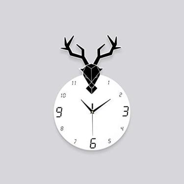 Imagem de Relógio de parede decorativo, silencioso anti-tique-taque Relógio de parede decorativo de quartzo grande arte de parede decorativa para cozinha, sala de estar e café Decorativo