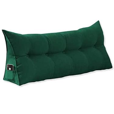 Imagem de Cabeceira Almofada Para Leitura Na Cama Mel Casal 140 cm Suede Verde - LM DECOR