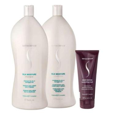 Imagem de Senscience Silk Moisture Shampoo + Condicionador 1L  + Inner Restore 2
