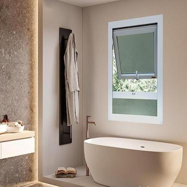 Imagem de Janela de PVC Maxim-Ar 80x80cm com Bandeira e Vidro Mini Boreal ETEC Brimak Branco