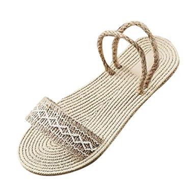 Imagem de Chinelos femininos respiráveis de bico aberto sandálias sapatos casuais e modernos verão praia primavera chinelos lisos femininos (cinza, 37)
