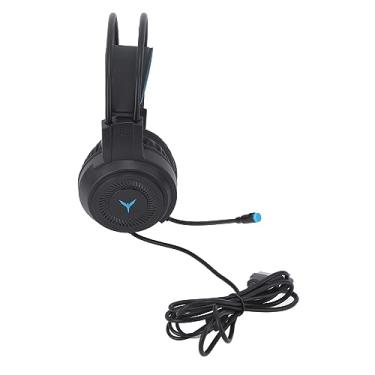 Imagem de Headset Gaming, Dual Jack Wired Gaming Headphone 7.1 Channel Seven Color RGB Light 4D Surround Sound Confortável e Leve para PC (Preto)