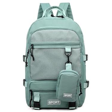 Imagem de Mochila Bolsa Fashion Estilo Viagem Estudante Casual Faculdade Impermeável Leve Estilosa (Verde)