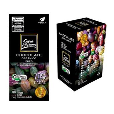 Imagem de Barra De Chocolate Orgânico 70% Cacau Ouro Moreno 80G - Caixa Com 10
