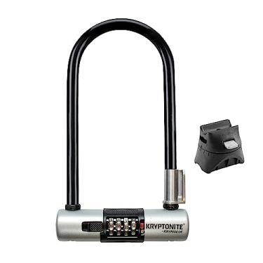 Imagem de Kryptonite KryptoLok Combo Bike U-Lock, segurança anti-roubo, manilha de aço de 12,7 mm, combinação redefinível de 4 dígitos, forma de U, preto