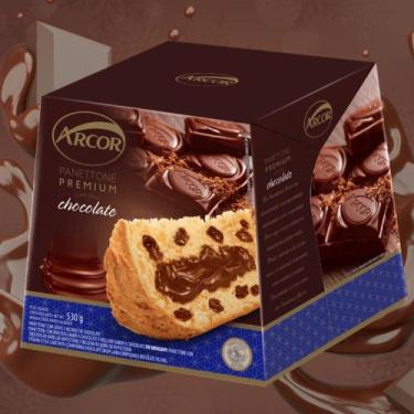 Imagem de Panetone Com Gotas E Recheio Chocolate Arcor Premium - 530G