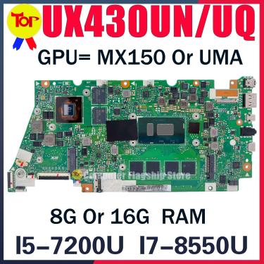 Imagem de Placa-mãe portátil UX430UN Para ASUS Zenbook 14 UX430UQ UX430UNR UX430UA UX430UAR UX430U 8G 16G-RAM