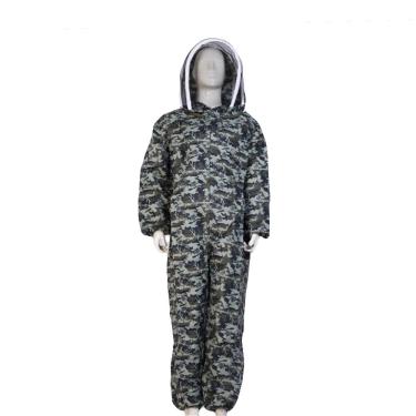 Imagem de UOBEKETO Macacão profissional de camuflagem apicultor com véu autossuficiente para apicultores