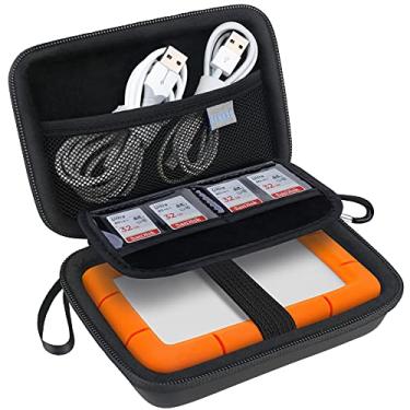 Imagem de Lacdo Estojo de transporte do disco rígido para LaCie Rugged/Rugged Mini/Rugged Thunderbolt USB-C Disco rígido externo LAC9000298 1 2 4 5TB EVA Saco de viagem de proteção à prova de choque, preto