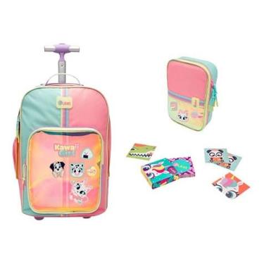 Imagem de Kit Mochila Color Block + Estojo Grande Puket