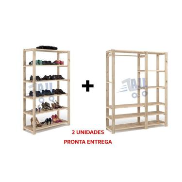 Imagem de Armário Aberto Organizador De Livros Multiuso Madeira Pinus P/Escritório