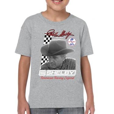 Imagem de Camiseta juvenil Carroll Shelby Signature GT500 Mustang Muscle Car American Racing Legend Lives Powered by Ford Kids, Cinza, M