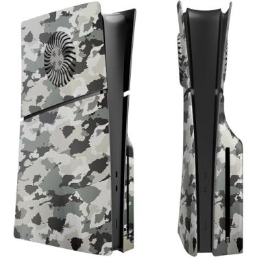 Imagem de Adequado para capa de painel de console PS5 Slim com aberturas de resfriamento, capa de reposição personalizada em ABS, à prova de arranhões e à prova de poeira. (edição disco, camuflagem)