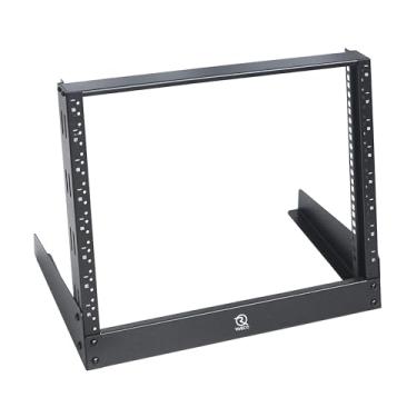 Imagem de RIVECO Rack de mesa 8u para áudio e rede, prateleira de mesa prateleira de gravação de som de moldura aberta
