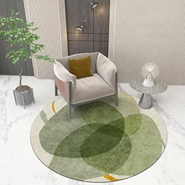 Imagem de Tapete redondo de pilha curta para sala de estar - Grande 80 cm 100 cm 120 cm 140 cm 160 cm 180 cm 200 cm Tapete de quarto moderno lavável tapetes antiderrapantes, diâmetro 180 cm/5,9 pés