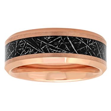 Imagem de Aliança de casamento masculina elegante de carboneto de tântalo de 8 mm Steel Nation – Escolha de cores e estilos, Metal, Sem pedra preciosa