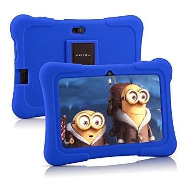 Imagem de PRITOM Tablet infantil de 7 polegadas com capa, tablet Quad Core Android 13, 32 GB de ROM, WiFi, Bluetooth, câmera dupla, educação, jogos, controle parental, software infantil pré-instalado