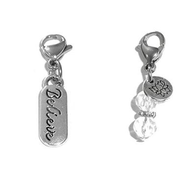 Imagem de Pingente de encaixe, construa sua própria pulseira, bolsa, bolsa, mensagem, inspirador, chaveiro, puxador com zíper, joias, Metal