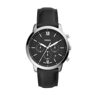Imagem de Fossil Relógio Masculino Neutra Cronógrafo de Aço Inoxidável Quartzo, Bracelete, Silver, Black