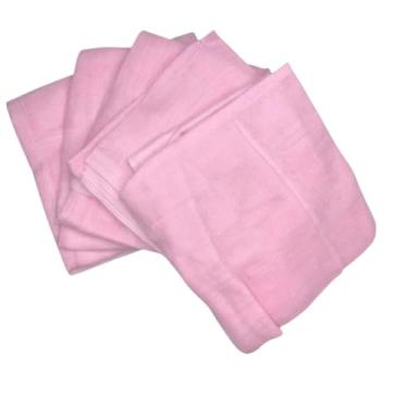 Imagem de Kit 5 Fralda Pano Bebê Tecido Duplo Pinte e Borde Minasrey (Rosa)