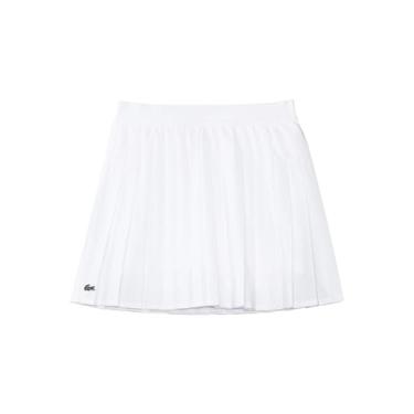 Imagem de Lacoste Saia de tênis plissada para meninas, Blanc, 6 Anos