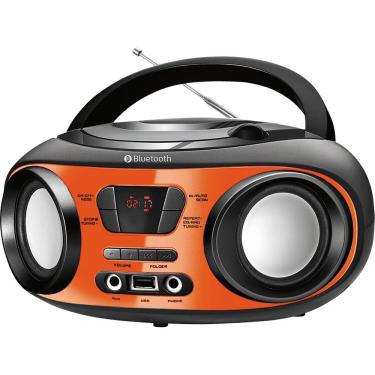 Imagem de Rádio com CD, FM, Potência 8WRMS, Bluetooth, Entradas USB e Auxiliar Mondial Up BX-18 Preto/Laranja
