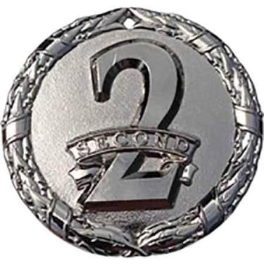 Imagem de Prêmio Medalha Prata 2º Lugar Troféu Campeão Prêmio Participante Prêmio com Fita de Pescoço (pacote com 1) Medalhas de Troféus Segundo Campeão Prêmio