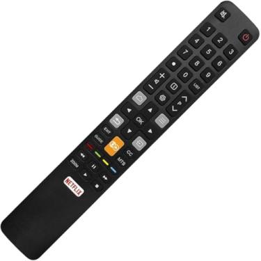 Imagem de Controle Remoto Para Tv Tcl com Botão Netflix Globoplay Com Pilhas