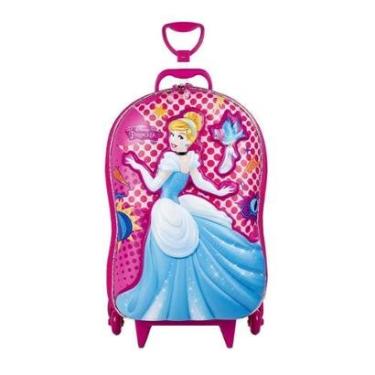 Imagem de Mochila de Rodinhas 3D Maxtoy Princesa Cinderela Rosa-Unissex