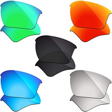 Imagem de Firtox 5 pares de lentes polarizadas de substituição compatíveis com óculos de sol Oakley Flak Jacket XLJ - Pacote combo
