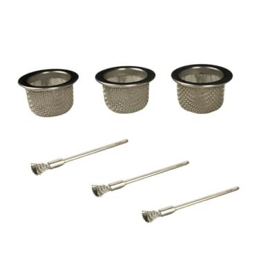 Imagem de Cesta de malha de substituição para defumador de coquetel e escova de arame de aço inoxidável para limpeza da Smokeshow (pacote com 3)