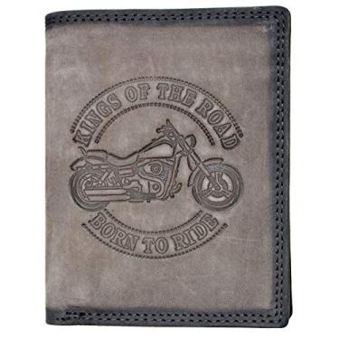 Imagem de Carteira masculina cinza de motociclista com corrente longa de 50 cm para pendurar, cinza, tamanho único, motociclista, Cinza, One Size, Motociclista