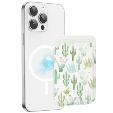 Imagem de BayPastel X Para carteira de cartão MagSafe, design de carteira magnética de couro fino para celular com suporte de cartão de crédito para iPhone 15/14/13/12 Mini/Plus/Pro/Pro Max, serve para 3