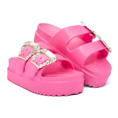 Imagem de Sandália Chinelo Feminino Birken 100% EVA: Leve, Macio e Confortável com Enfeite Metalizado (PINK, BR, Adulto, Numérico, 38)