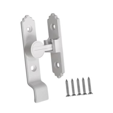 Imagem de Generic Fechadura de porta de segurança residencial Fechadura de porta flip Trava de porta de celeiro Trava de porta de guarda-roupa para garagem, Branco