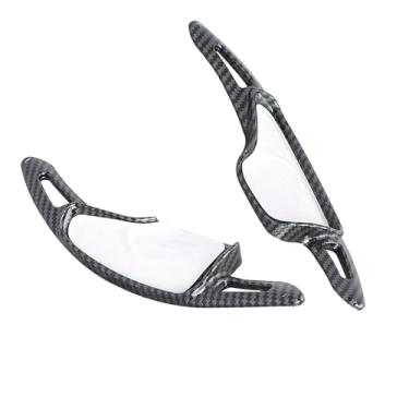 Imagem de ontto Pá de câmbio de volante de carro adequada para Chevrolet Camaro 2016-2019 ABS plástico extensão de câmbio capa de guarnição, padrão de carbono preto