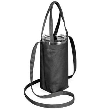 Imagem de Linkidea Suporte para copo compatível com copo YETI Rambler de 850 g, Stanley IceFlow, copo de besta de aço verde, bolsa de alça de caneca de café isolada, alça de garrafa de água com alça, preto