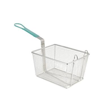 Imagem de Bothyi Cesta de malha metálica para fritar, peneira 25x19x14cm, skimmer de malha multiuso para batatas fritas com cabo longo e cabo anti-escaldante