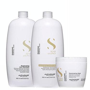 Imagem de Alfaparf Milano Semi Di LINO Diamond Normal Hair Illuminating Kit Completo