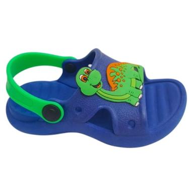 Imagem de Generic Chinelo Papete Infantil Masculino Sandália Menino Escolar Percata Percatinha Presente Aniversário Antiderrapante Shoes Kids (Azul Dinossauro, BR, Meninos de 1 a 3 anos, 23)