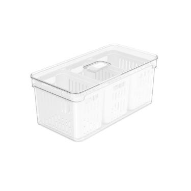 Imagem de Organizador De Geladeira Com Cesto Clear Fresh 5 L Transparente Ou