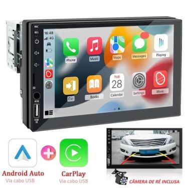 Imagem de Central Multimídia 1Din Invertido 7Pols, Android Auto e Carplay USB, E
