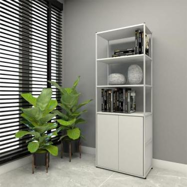 Imagem de Estante Industrial Metal c/ Prateleiras e Armário Cinza F5 - F5 Office