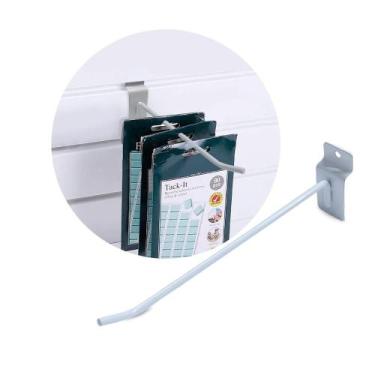 Imagem de Gancho Expositor 25cm Branco para Painel Canaletado 30 Unidades - IGUA
