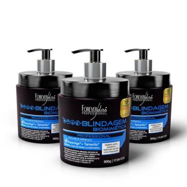 Imagem de Combo 3 Blindagem Capilar Biomimétrica Forever Liss 500g